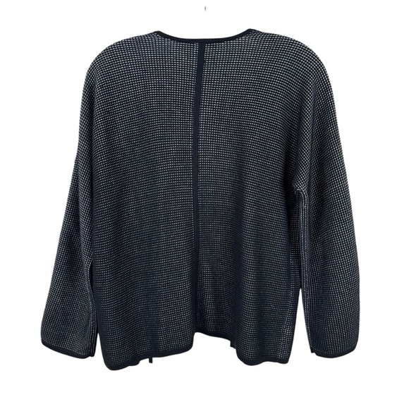 Eileen Fisher Black White Open-Front Women's Sweater - Picture 5 of 9